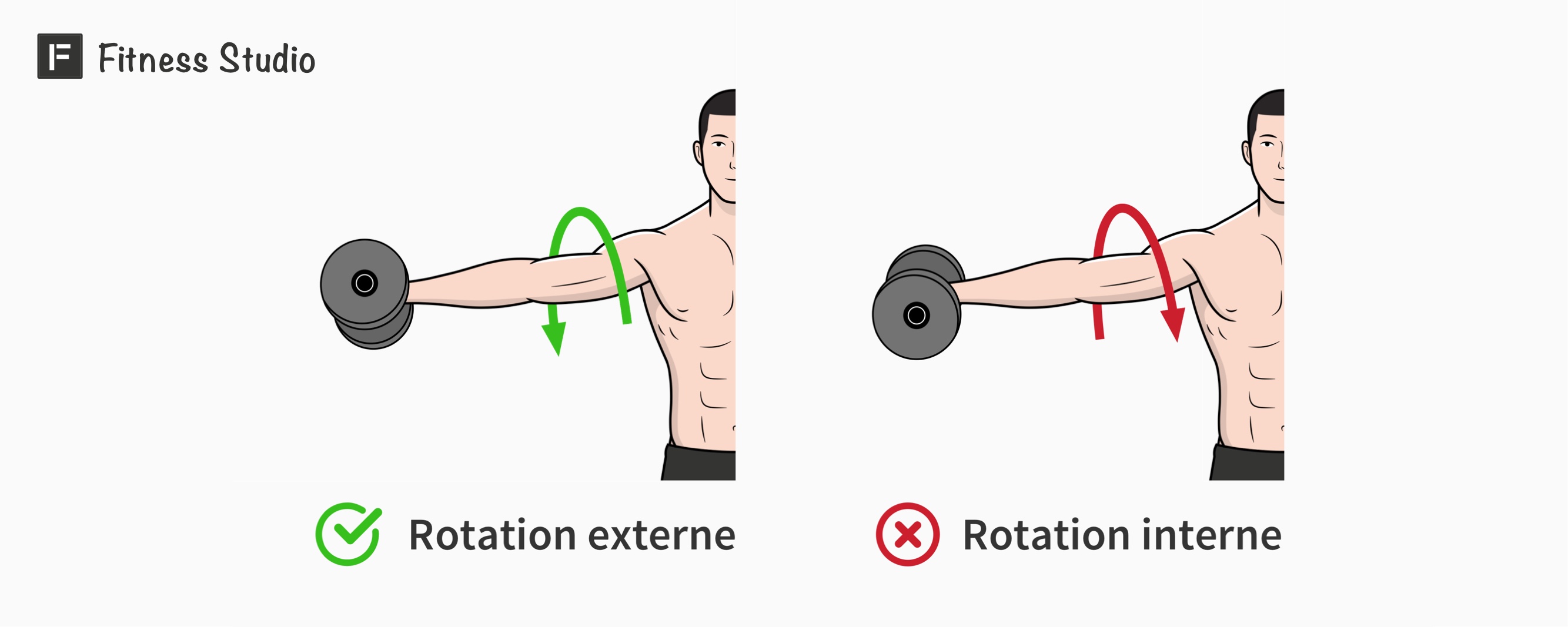 rotation interne / externe du bras lors des élévations latérales