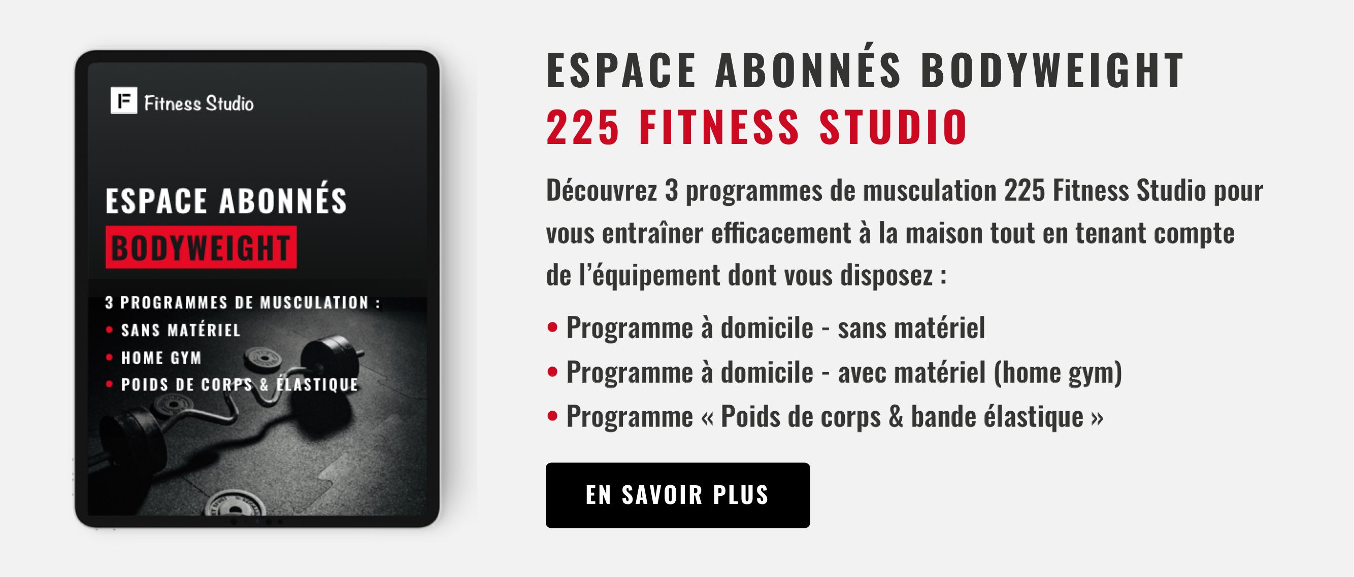 espace abonné bodyweight - 225 Fitness Studio