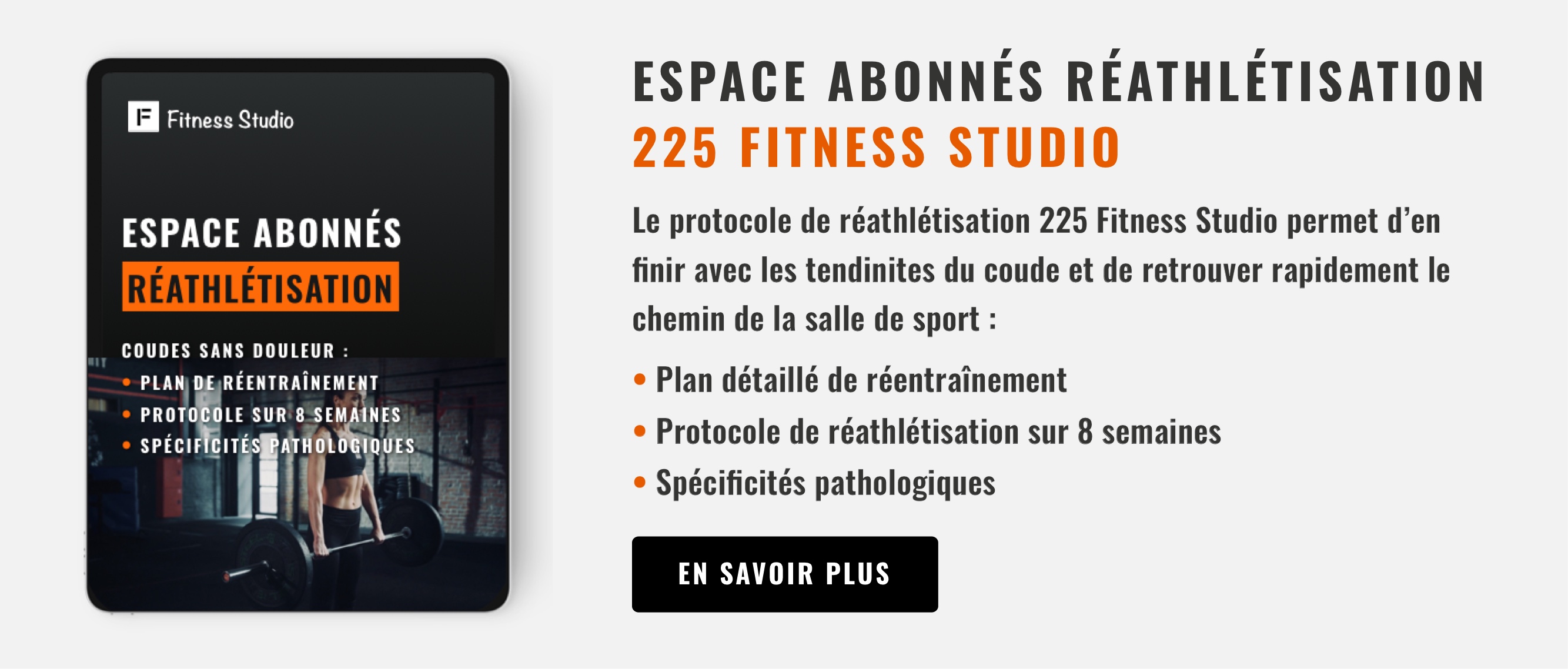 espace abonné réathlétisation - 225 Fitness Studio