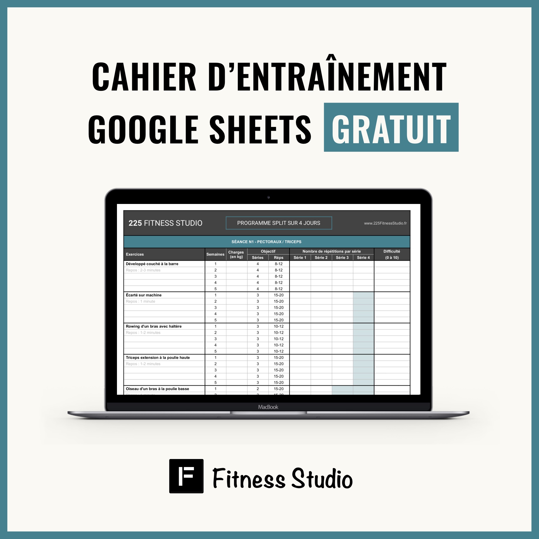 Cahier d’entraînement Google Sheets